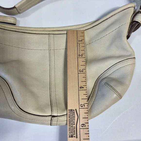 Y2k Coach 9541 Cream Leather Mini Soho Hobo Shoulder Bag Purse 2000s Vtg Bratz